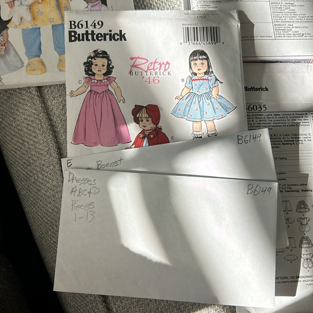 4 McCall’s doll clothes patterns - Picture 4 of 7